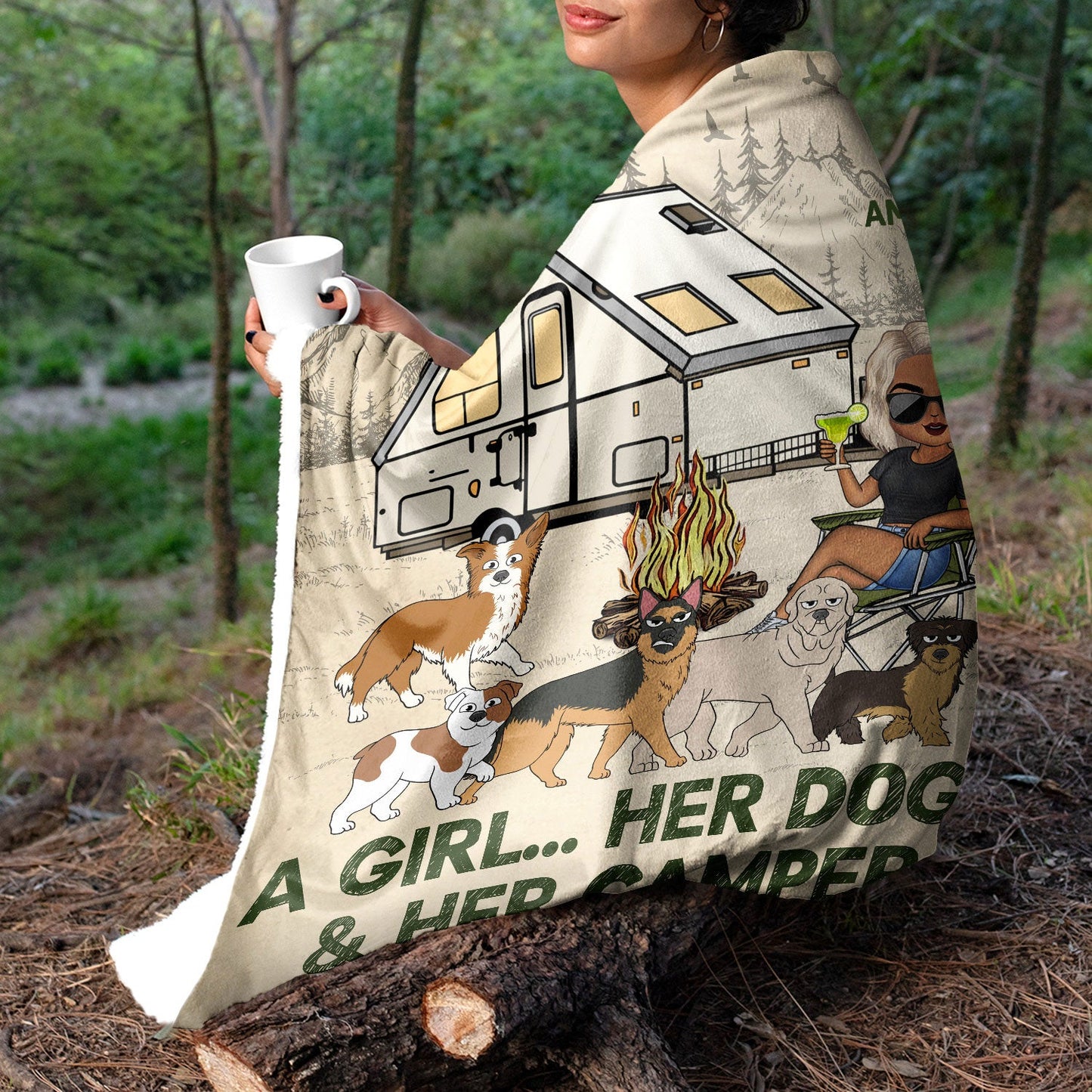 It's A Beautiful Thing Walking Dog - Camping Gift For Dog Lovers, Dog Mom, Dog Dad - Personalized Fleece Blanket, Sherpa Blanket