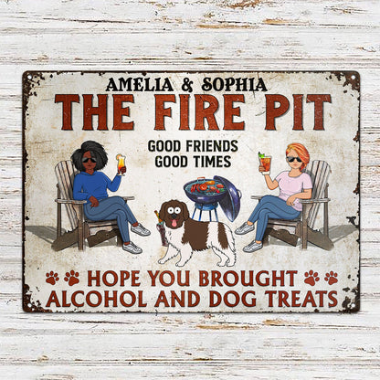 Hope You Brought Alcohol And Dog Treats Walking Dog - Backyard Sign, Gift For Couples, Dog Lovers - Personalized Classic Metal Signs