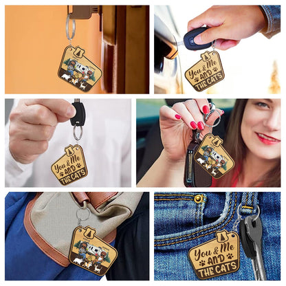 Keys To The Camper - Gift For Camping Lovers, Dog Lovers, Cat Lovers, Couples - Personalized Wooden Keychain