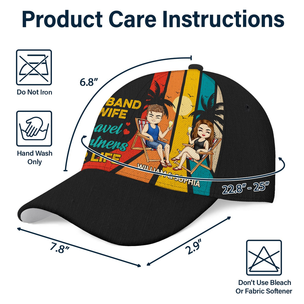 Travel Partners For Life - Gift For Traveling Lovers, Couples, Husband, Wife - Personalized Classic Cap