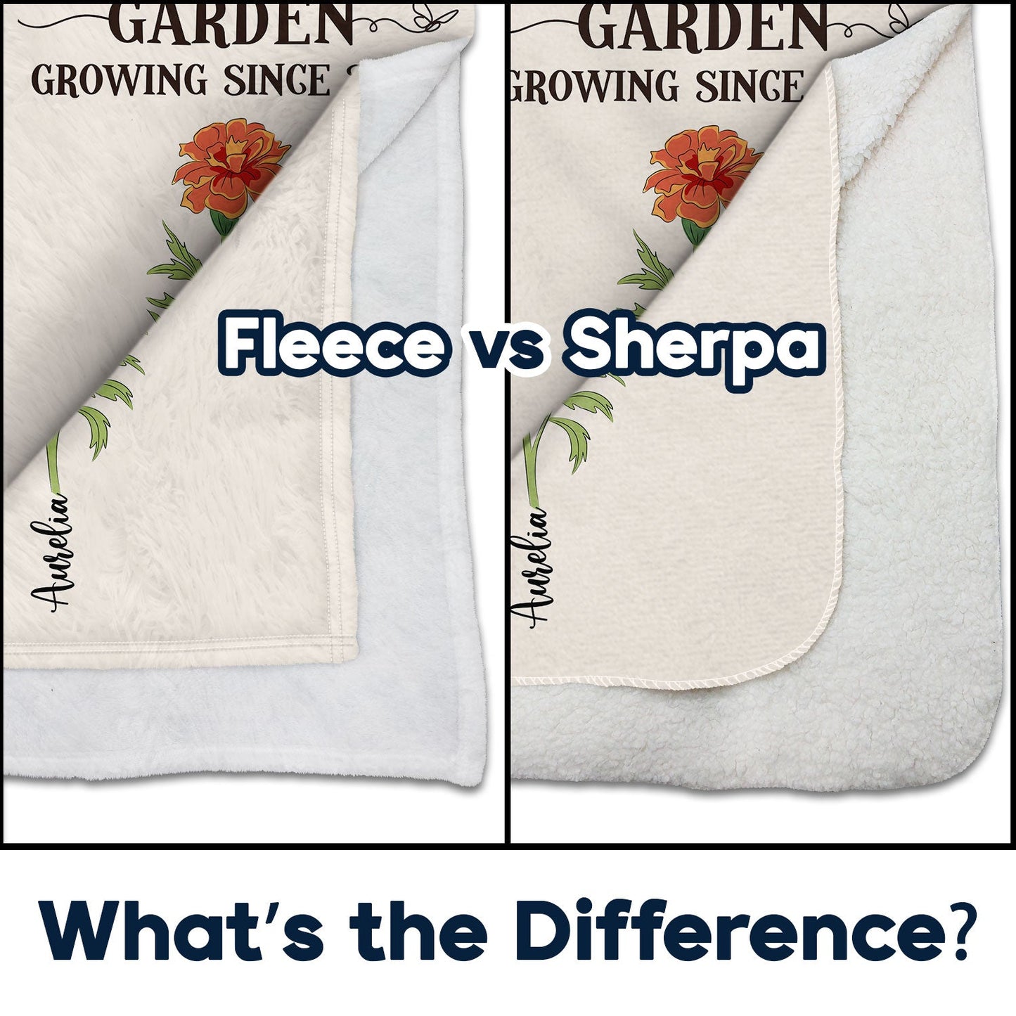 Grandma's Garden Growing Since - Gift For Mom, Mother, Grandma, Nana - Personalized Fleece Blanket, Sherpa Blanket