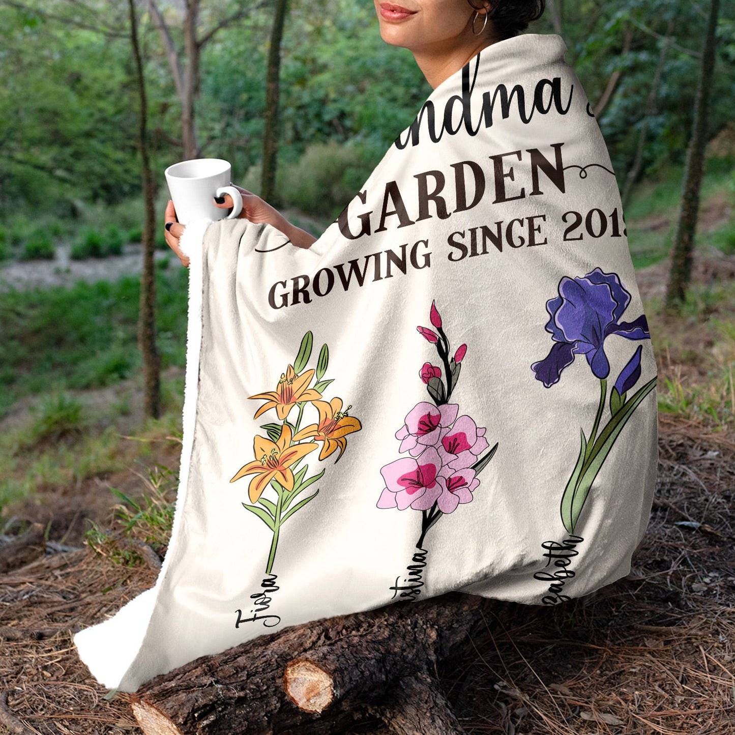 Grandma's Garden Growing Since - Gift For Mom, Mother, Grandma, Nana - Personalized Fleece Blanket, Sherpa Blanket