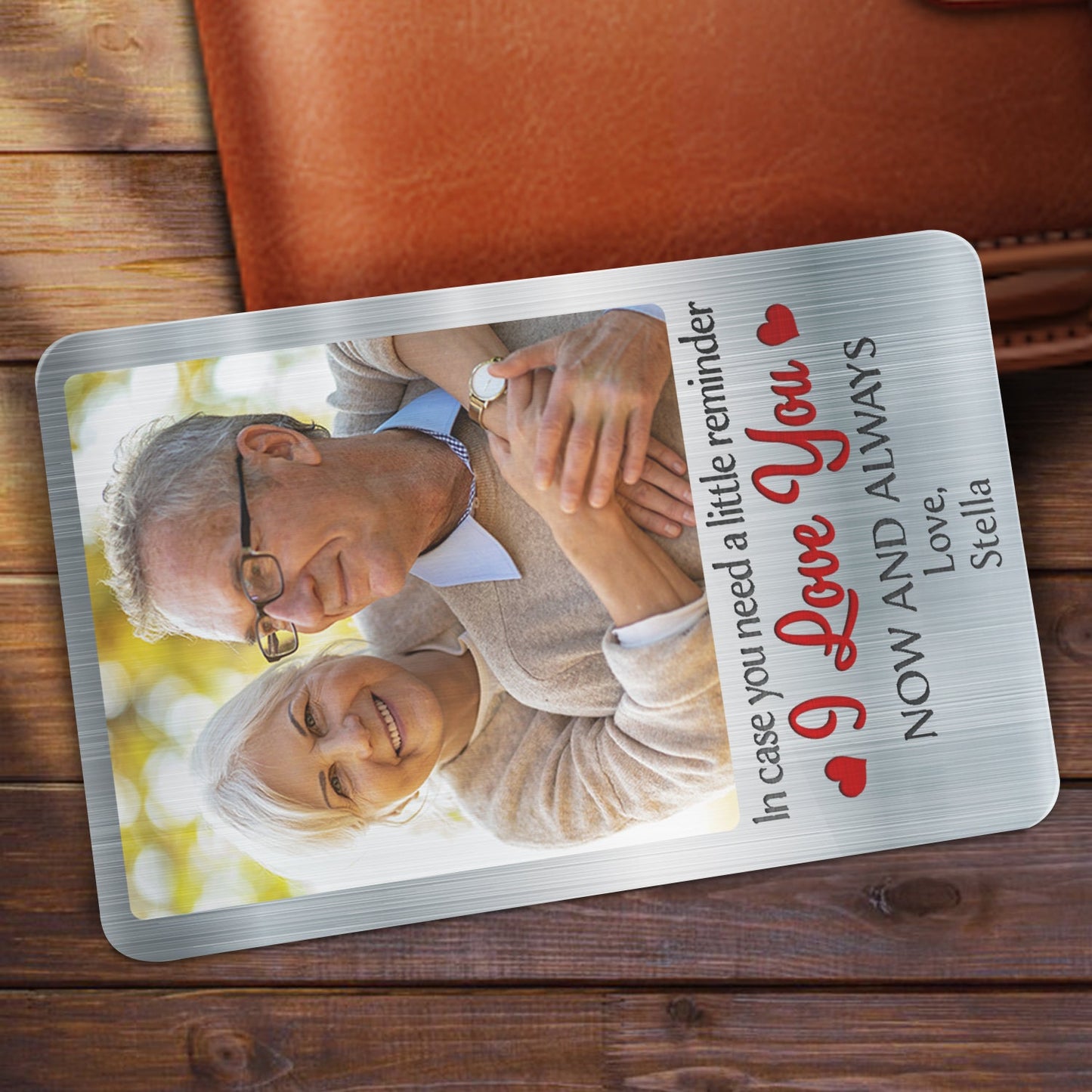 Custom Photo In Case You Need A Little Reminder Vertical - Gift For Couples, Husband, Wife - Personalized Aluminum Wallet Card