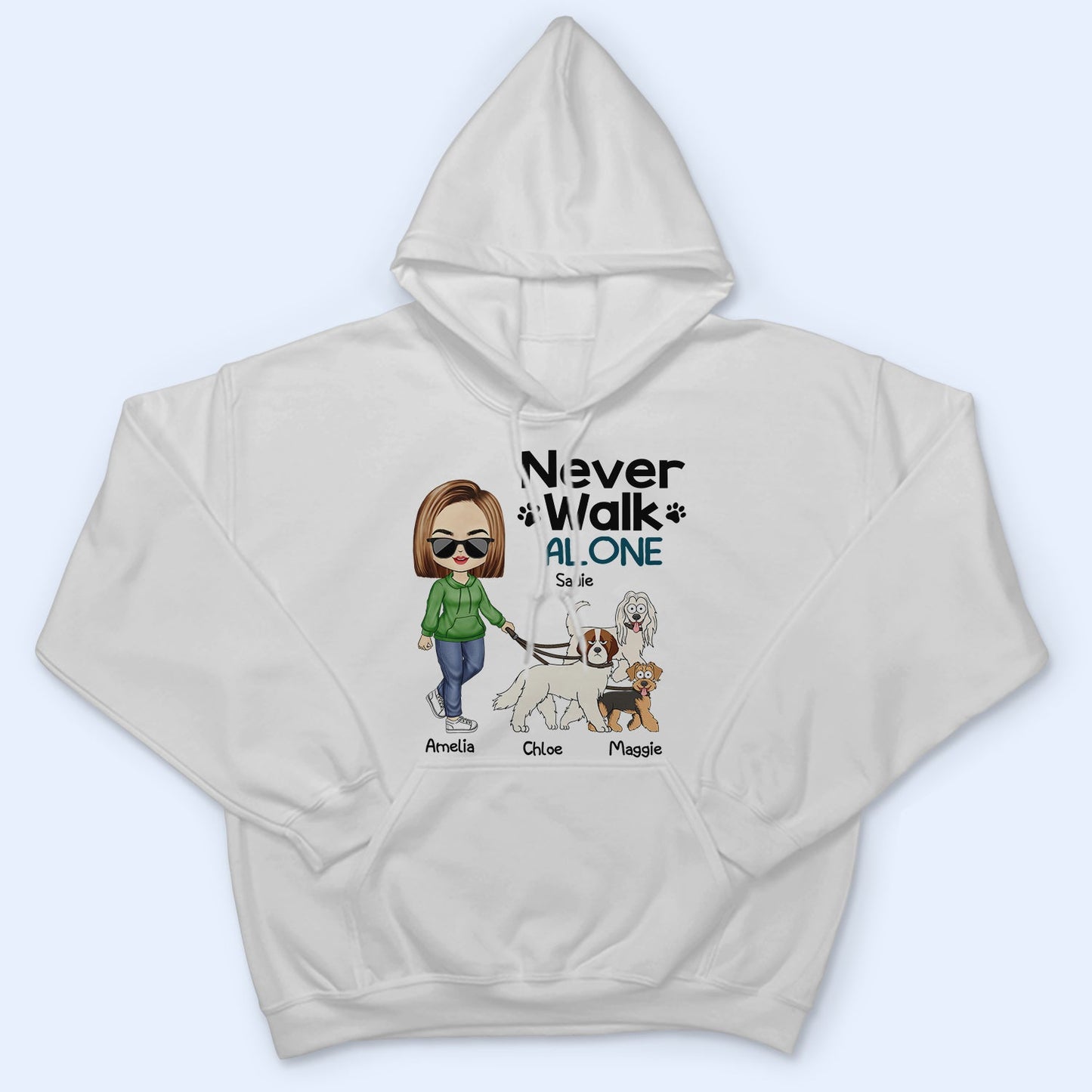 Never Walk Alone Walking Dog - Gift For Dog Lovers, Dog Mom, Dog Dad - Personalized T Shirt