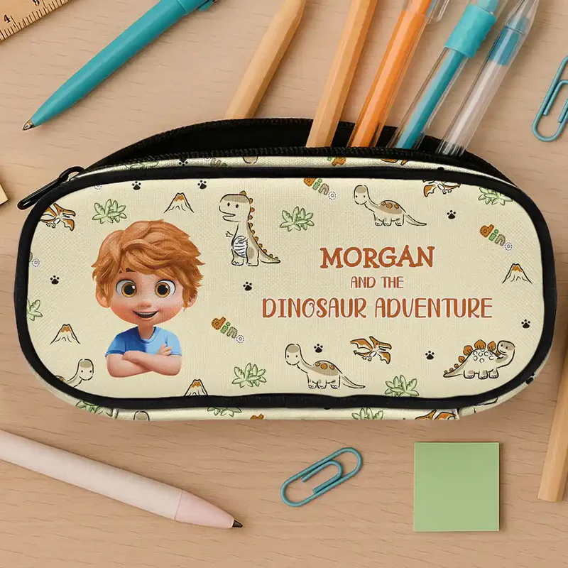 A Magical Adventure With Dinosaurs Mermaids Space Vehicles Unicorns - Personalized Pencil Case