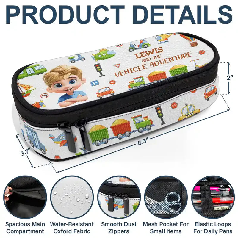 A Magical Adventure With Dinosaurs Mermaids Space Vehicles Unicorns - Personalized Pencil Case