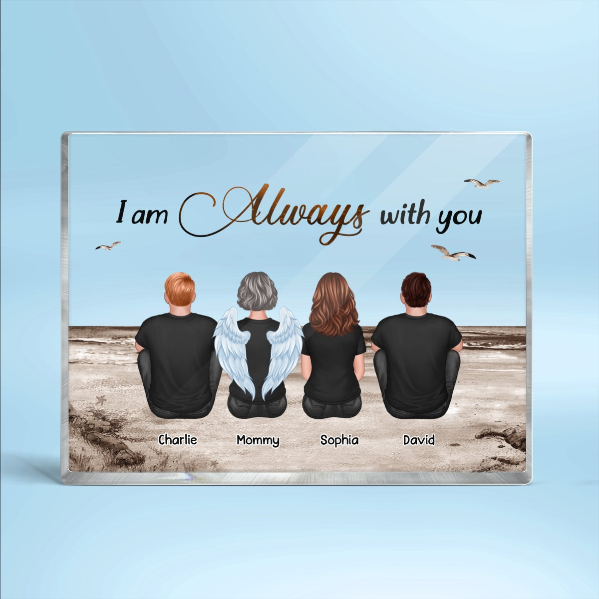 Always With You Sky Family Members, Memorial Personalized Acrylic Block Plaque, Sympathy Gift