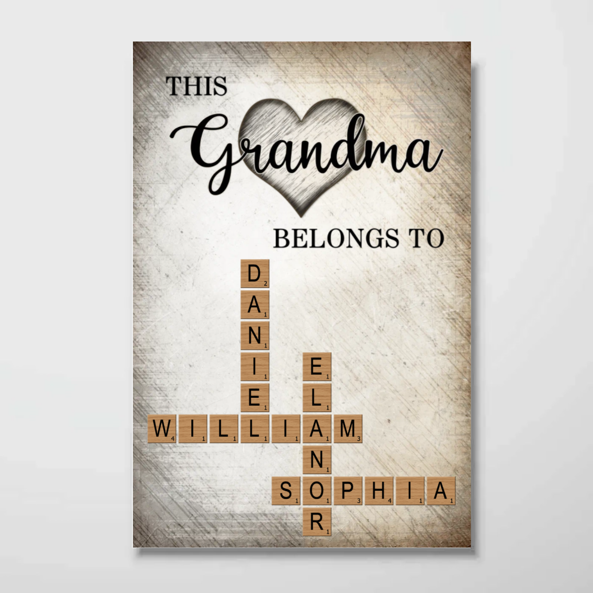 This Grandma Belongs To Grandkids Crossword Puzzle Art Personalized Poster