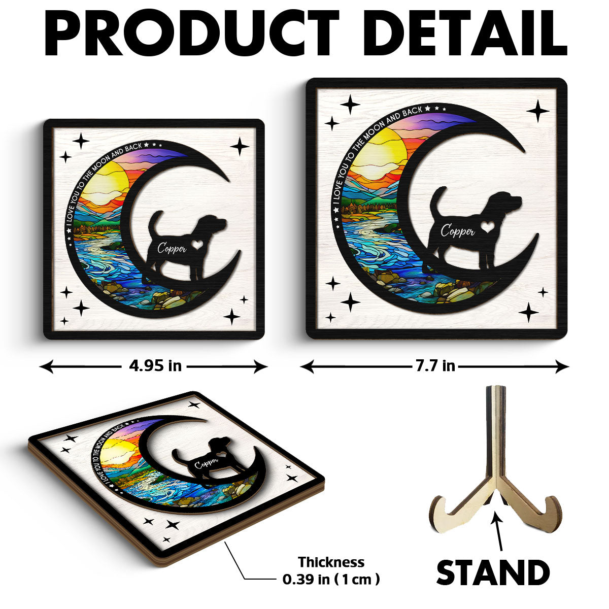 Loss Of Pet Memorial Personalized 2 Layered Wooden Plaque