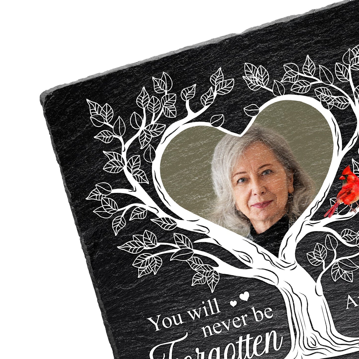 Custom Photo Forever In Our Hearts - Memorial Gift For Family - Personalized Rectangle Memorial Garden Stone