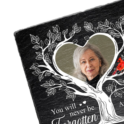 Custom Photo Forever In Our Hearts - Memorial Gift For Family - Personalized Rectangle Memorial Garden Stone