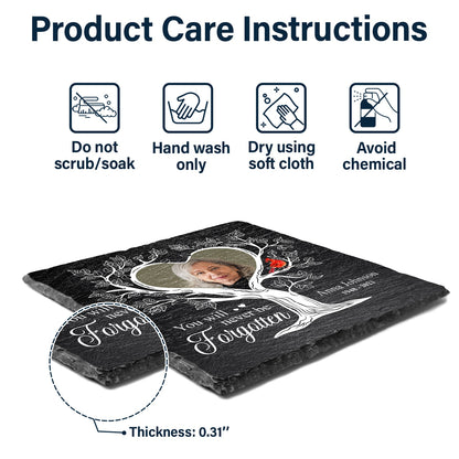 Custom Photo Forever In Our Hearts - Memorial Gift For Family - Personalized Rectangle Memorial Garden Stone