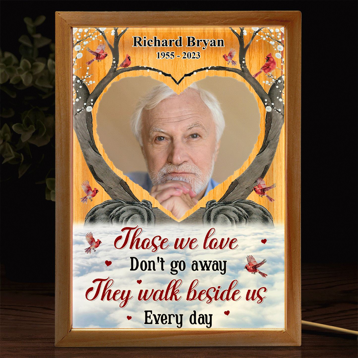 Custom Photo Your Light Will Always Shine - Memorial Gift - Personalized Picture Frame Light Box