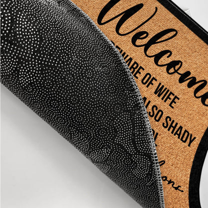 Flat Art Family Beware Of Wife Kids Are Shady - Gift For Family - Personalized Doormat