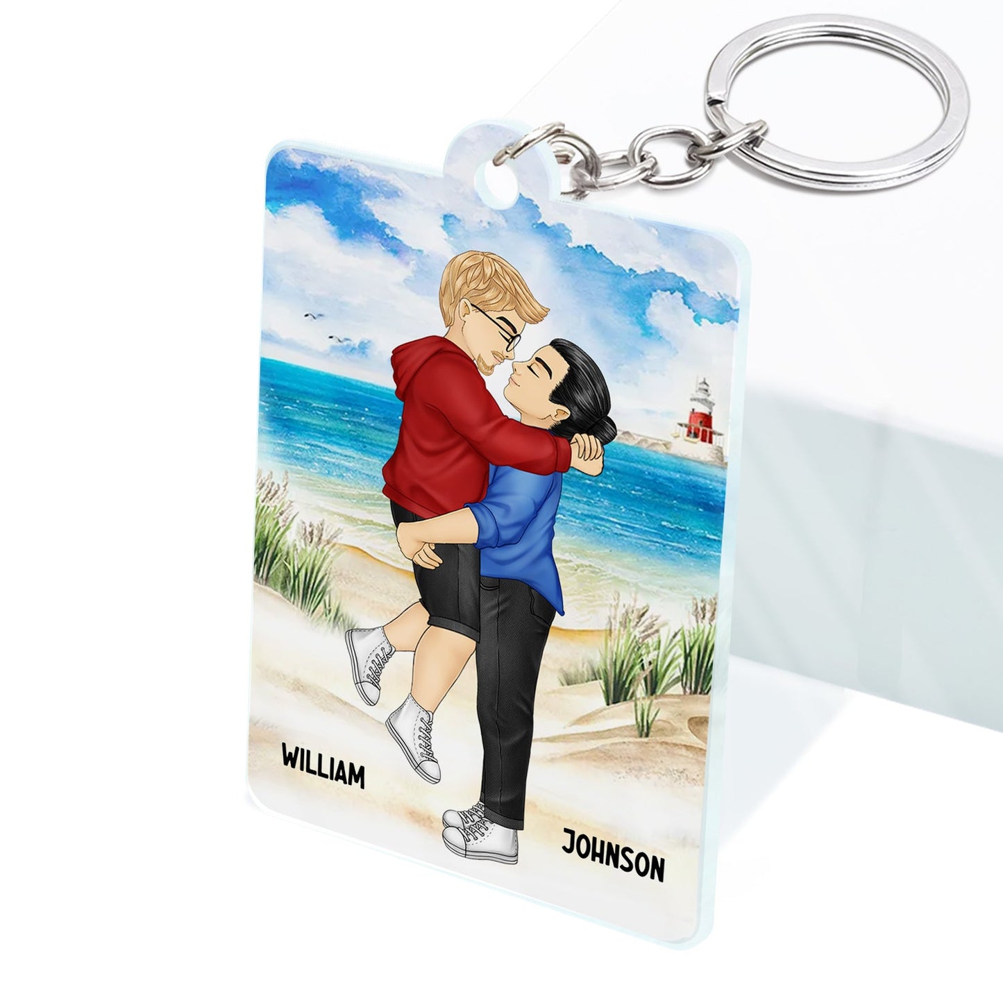 Cartoon Couple Kissing I'm Yours No Returns Or Refund - Gift For Couples - Personalized Acrylic Keychain