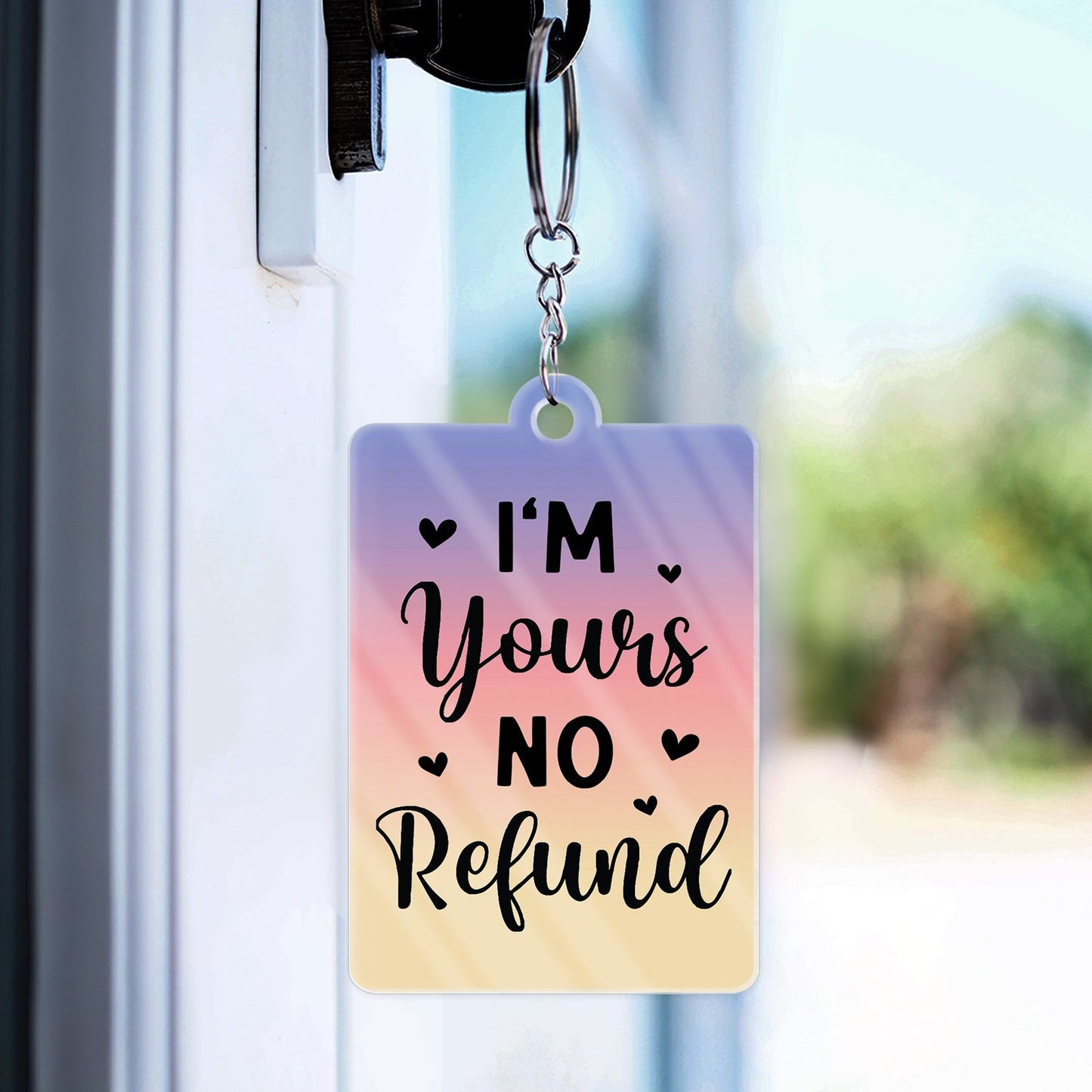 Cartoon Couple Kissing I'm Yours No Returns Or Refund - Gift For Couples - Personalized Acrylic Keychain