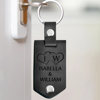 Custom Photo You Are My Missing Piece - Gift For Couples - Personalized Leather Photo Keychain