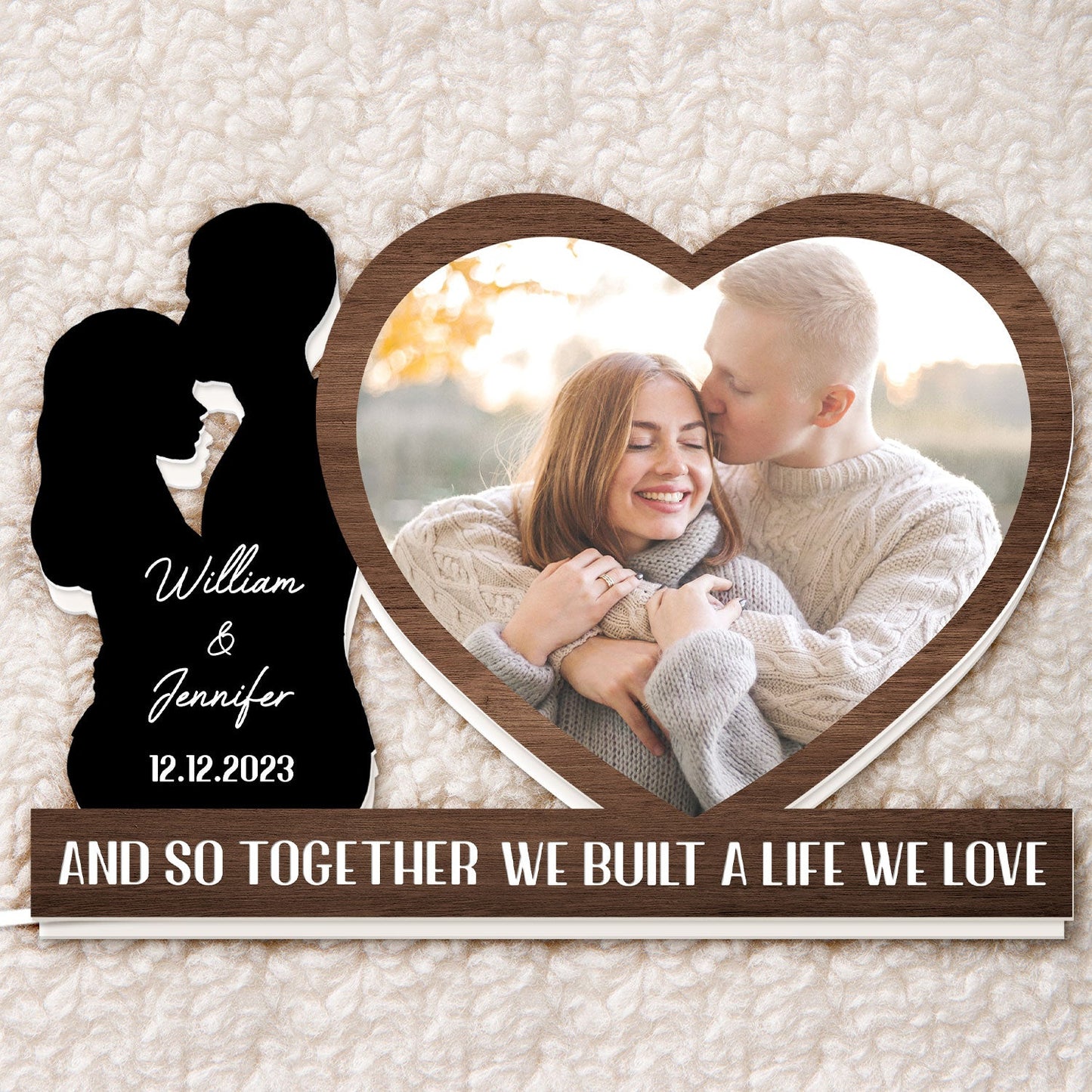 Custom Photo Forever And Always - Gift For Couples - Personalized Custom Shaped Photo Light Box