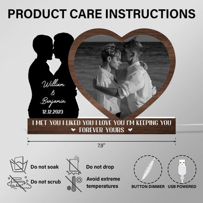 Custom Photo Forever And Always - Gift For Couples - Personalized Custom Shaped Photo Light Box