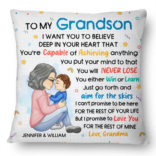 Grandma Mother You're Capable Of Achieving Anything - Gift For Granddaughter, Grandson, Kids - Personalized Pillow