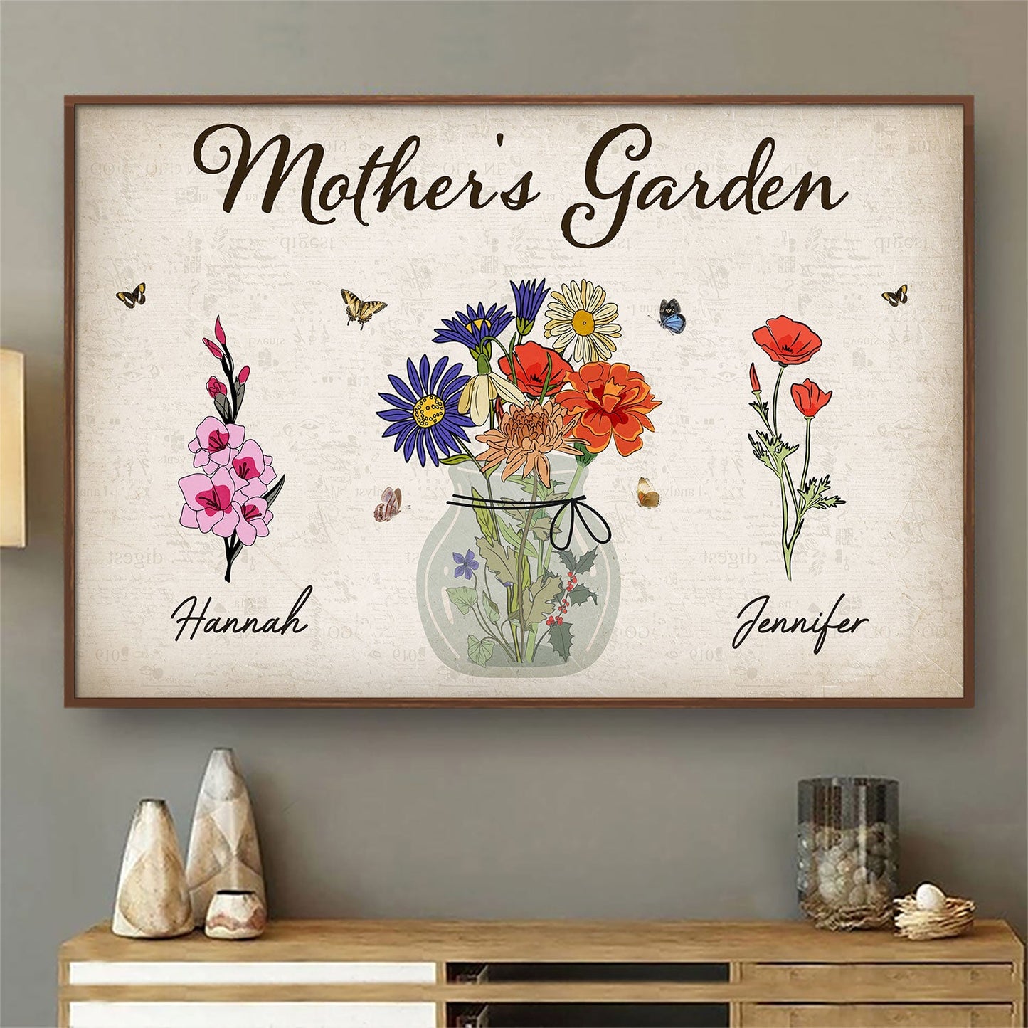 Grandma's Mom's Garden - Gift For Mother, Grandmother - Personalized Poster
