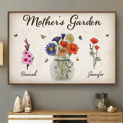 Grandma's Mom's Garden - Gift For Mother, Grandmother - Personalized Poster