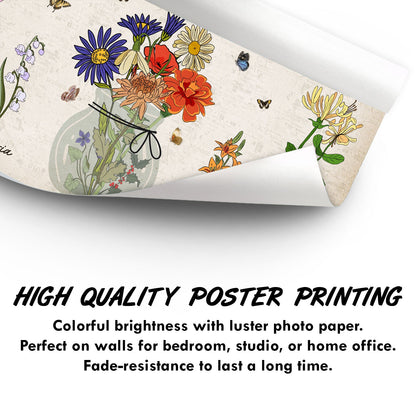 Grandma's Mom's Garden - Gift For Mother, Grandmother - Personalized Poster