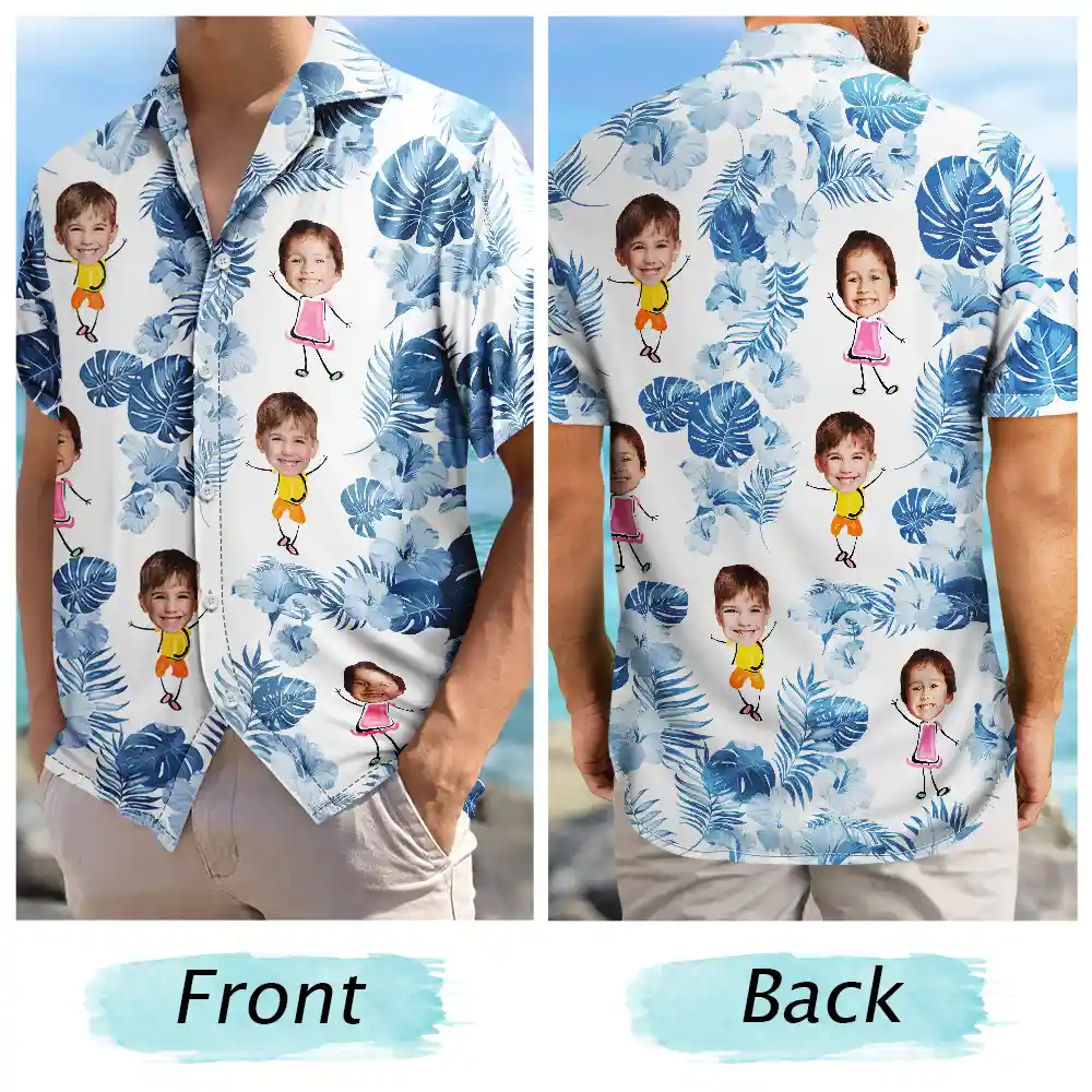 Custom Photo Funny Kids - Personalized Hawaiian Shirt