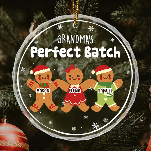 Grandma Grandpa Mom Dad Perfect Batch - Personalized Circle Acrylic Ornament