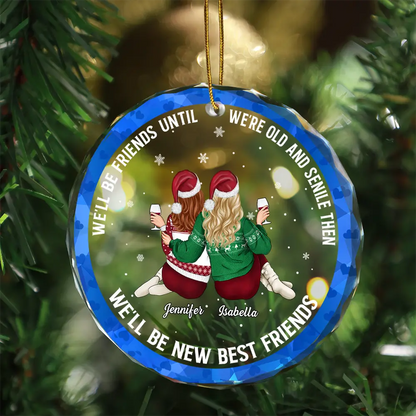 Our Friendship Is Limitless - Personalized Circle Glass Ornament