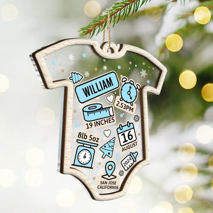 Baby First Christmas - Personalized Custom Shaped Acrylic Ornament