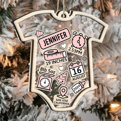 Baby First Christmas - Personalized Custom Shaped Acrylic Ornament