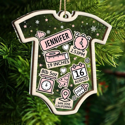 Baby First Christmas - Personalized Custom Shaped Acrylic Ornament