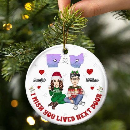 I Miss Your Face - Personalized Circle Acrylic Ornament