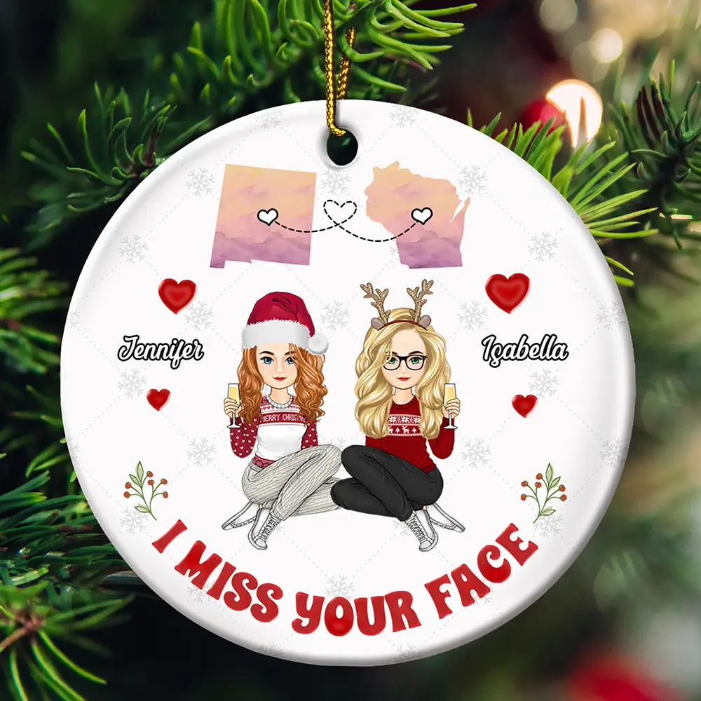 I Miss Your Face - Personalized Circle Acrylic Ornament