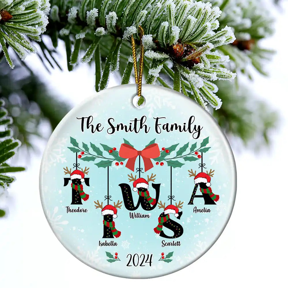 Family First Letter Name Monogram - Personalized Circle Acrylic Ornament