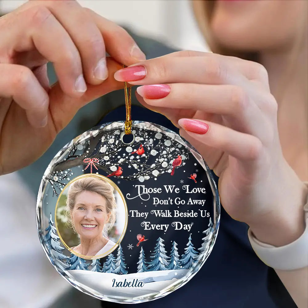 Custom Photo Forever In My Heart Cardinal - Personalized Circle Acrylic Ornament