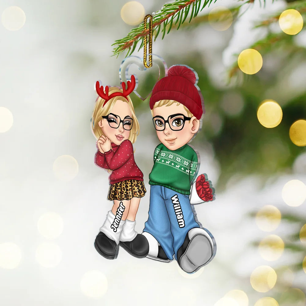 Christmas Couple Y2K - Personalized Cutout Acrylic Ornament