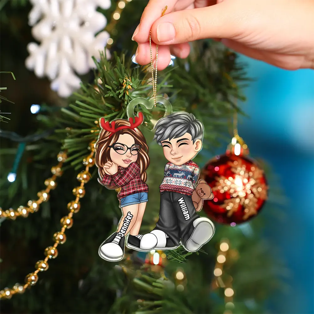 Christmas Couple Y2K - Personalized Cutout Acrylic Ornament