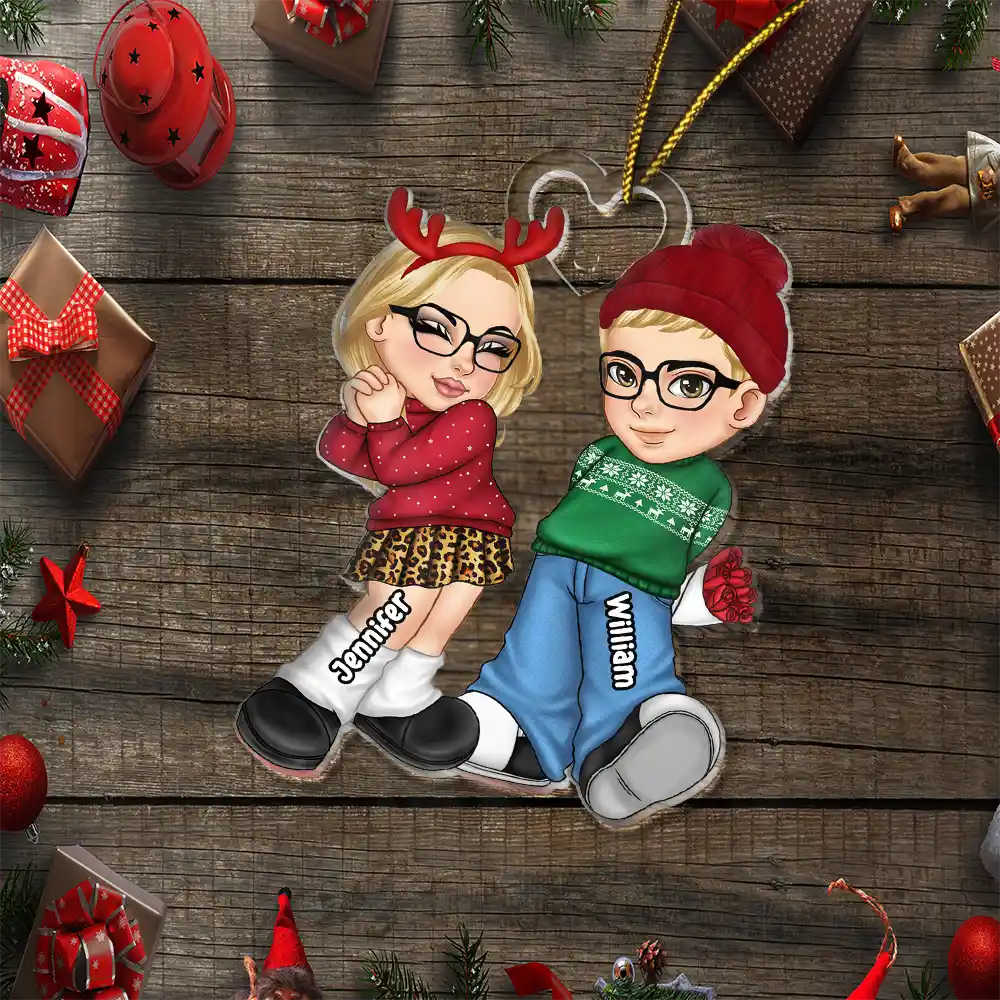 Christmas Couple Y2K - Personalized Cutout Acrylic Ornament