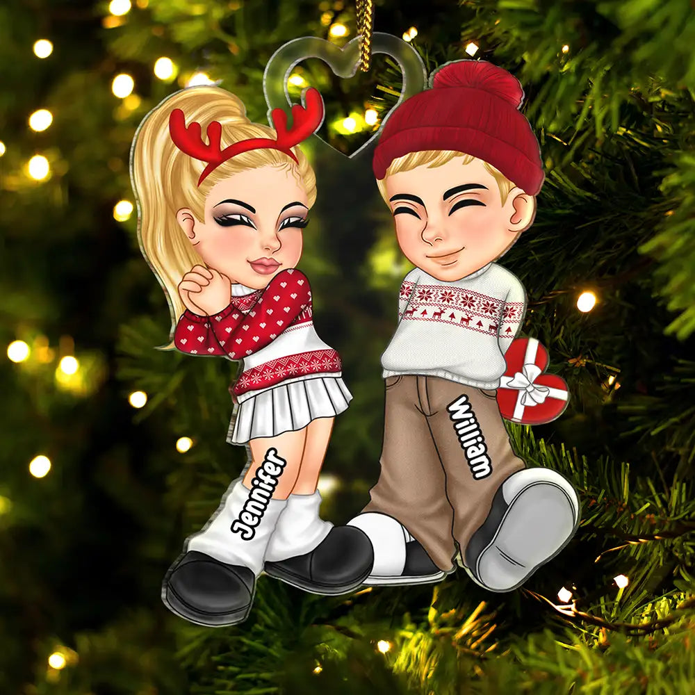 Christmas Couple Y2K - Personalized Cutout Acrylic Ornament