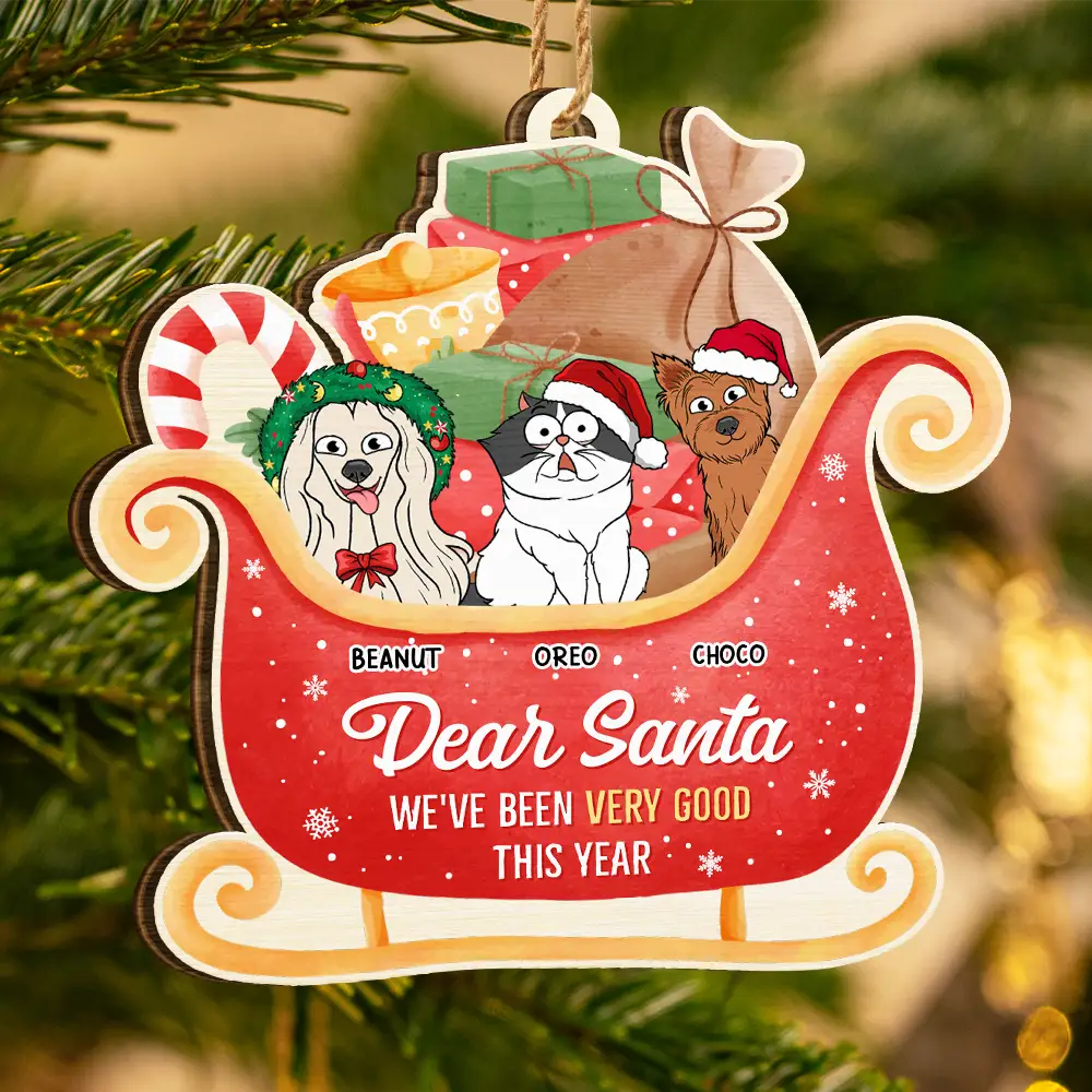 Dear Santa We've Been Very Good This Year - Personalized Wooden Cutout Ornament