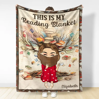 Reading Chibi My Reading Blanket - Personalized Fleece Blanket, Sherpa Blanket