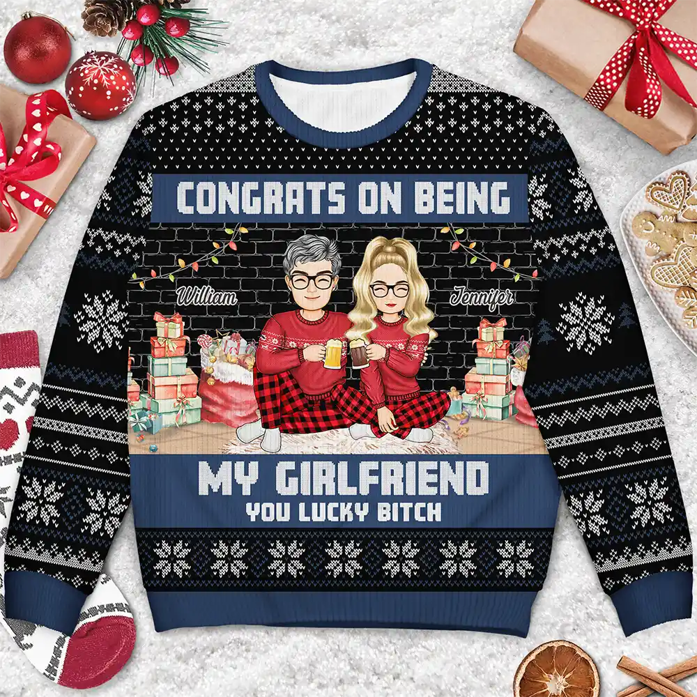 Christmas Congrats On Being My Husband - Personalized Unisex Ugly Sweater