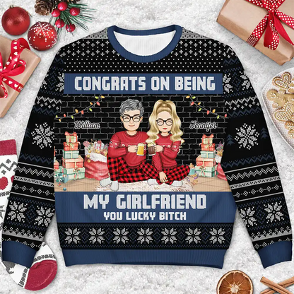 Christmas Congrats On Being My Husband - Personalized Unisex Ugly Sweater