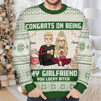 Christmas Congrats On Being My Husband - Personalized Unisex Ugly Sweater