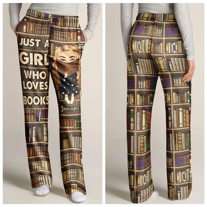 Reading Chibi Just A Girl Who Loves Books - Personalized Pajama Pants