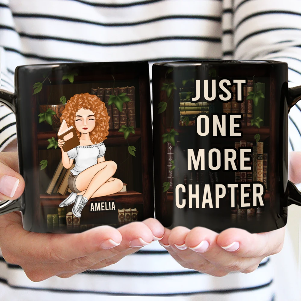 Just A Girl Boy Who Loves Books - Personalized Black Mug