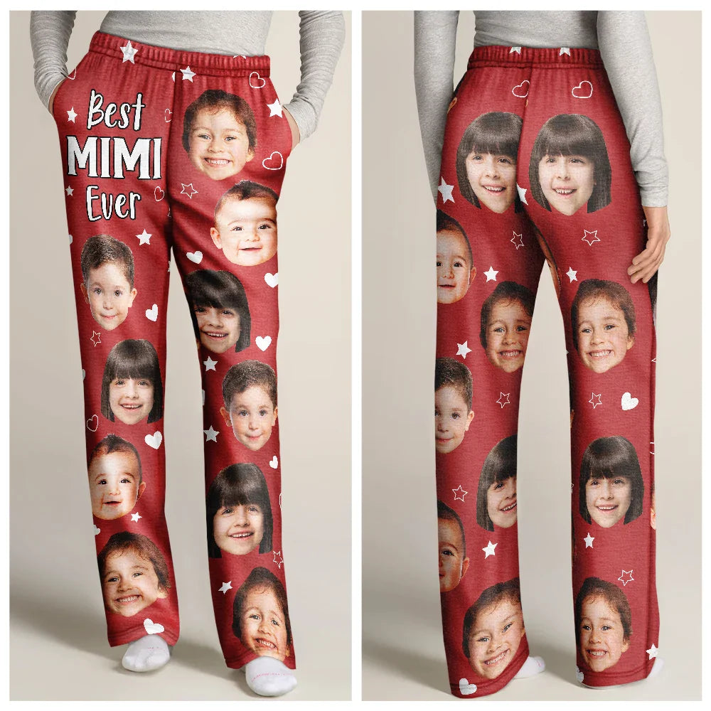 Custom Photo Best Mom Grandma Ever - Personalized Pajama Pants