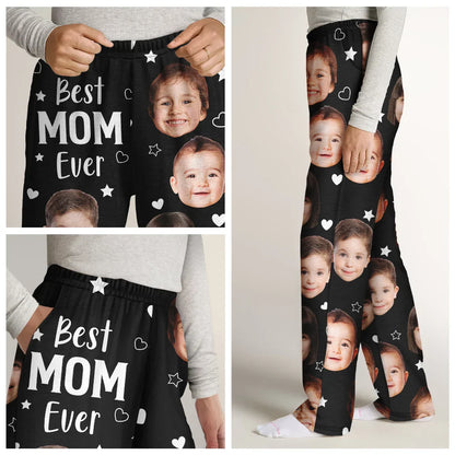 Custom Photo Best Mom Grandma Ever - Personalized Pajama Pants